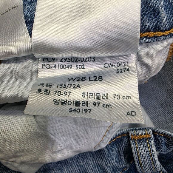 Levi's 501 High Rise Vintage Style Rugged Denim Light Wash Jeans Size 28 - Picture 5 of 9
